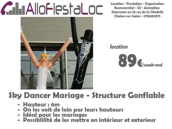 Location sky dancer mariage : structure gonflable