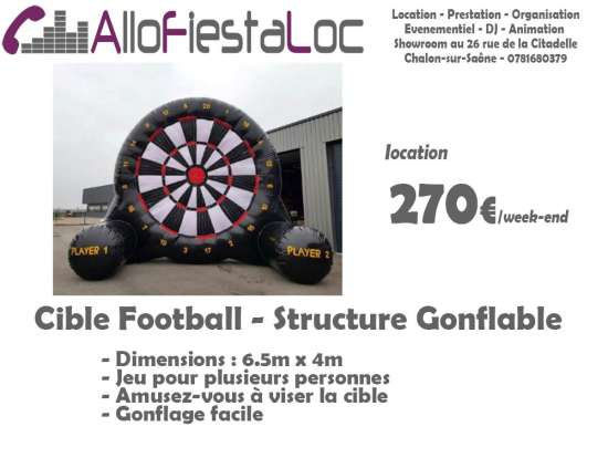 Location - cible football : structure gonflable